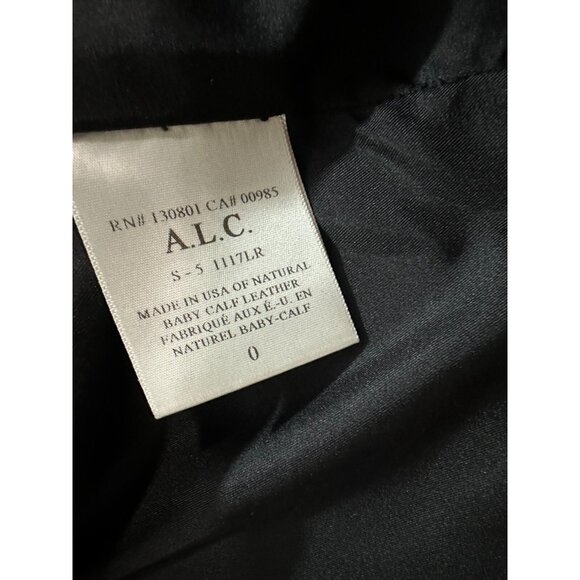 A.L.C. Leather Baby Calf Moto Biker Jacket coat Sz 0 color Black NWOT - Picture 4 of 7